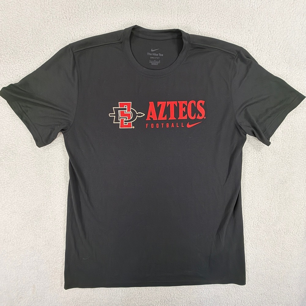 Nike Dri-FIT Men Large Black SDSU Aztecs Football Short Sleeve T-Shirt Excellent